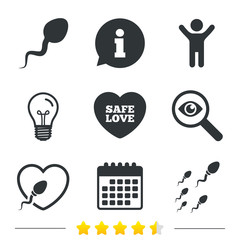 Sperm icons. Fertilization or insemination signs.