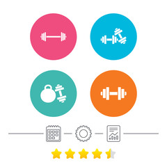 Dumbbells icons. Fitness sport symbols.