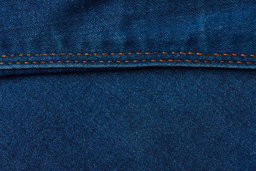 horizontal stiches on jeans background