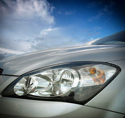 silver lamp of car