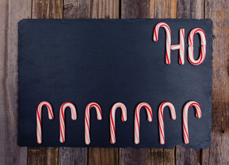 Holiday striped candy cane composition