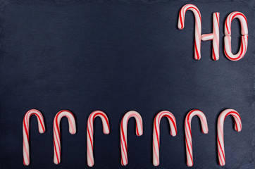 Holiday striped candy cane composition