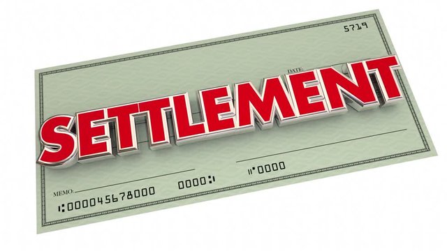 Settlement Check Agreement Payout Word 3d Animation