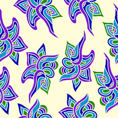 Seamless pattern with hand-drawn doodle elements. Vector illustr