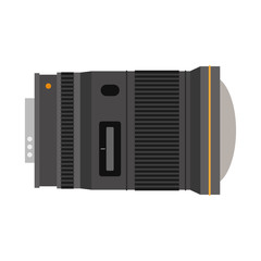 Photo optic lens vector illustration.