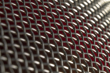     Macro of a metal colander 