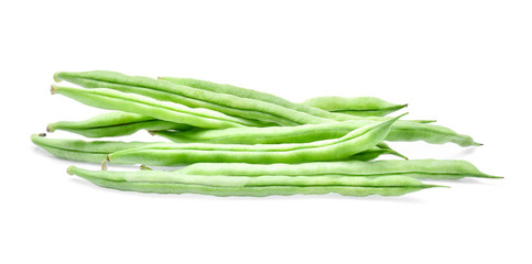 green beans on white background