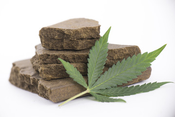Blocks of hashish, a medical marijuana concentrate isolated with