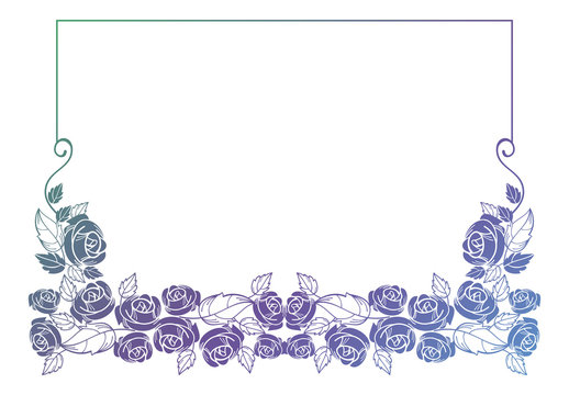 Beautiful frame with roses silhouettes.