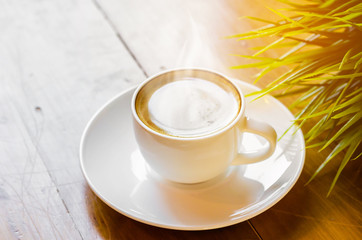 Hot coffee and smoke.