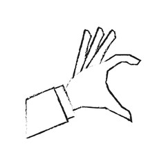 Human hand icon. Finger gesture palm and communication theme. Isolated design. Vector illustration