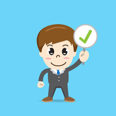 business man sign to answer incorrect - vector illustration