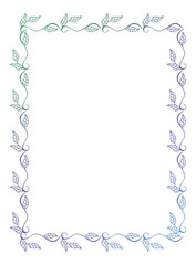 Abstract silhouette floral frame.