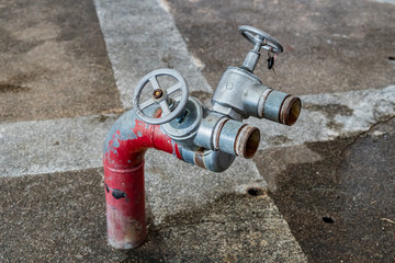 Red pipe Fire hydrant