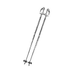 Ski poles icon. Winter sport hobby recreation equipment and activity theme. Isolated design. Vector illustration