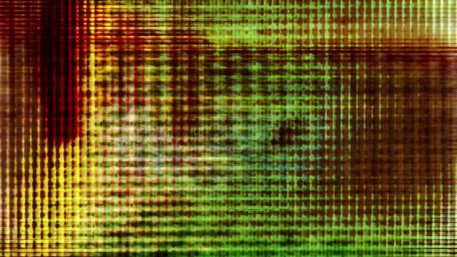 TV screen pixels fluctuate with color and video motion (Loop).