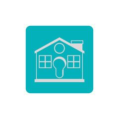 House and padlock icon. Insurance security protection and safety theme. Isolated design. Vector illustration