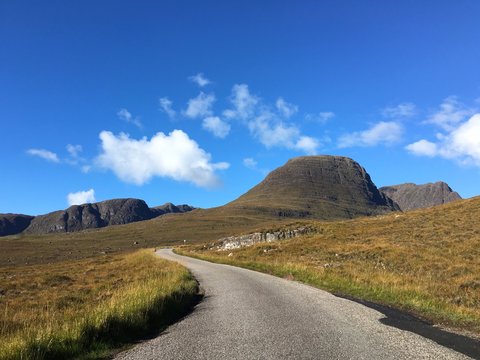 The famous single track mountain pass in The Applecross Peninsula, Wester Ross, Highland Region, Scotland, UK.