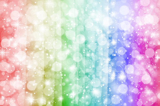 Colorful glowing fantasy with bokeh star.