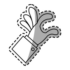 Human hand icon. Finger gesture palm and communication theme. Isolated design. Vector illustration