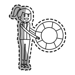 Businesswoman icon. Management corporate job and leader theme. Isolated design. Vector illustration