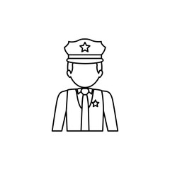 Policeman icon. Law justice legal judgment and crime theme. Isolated design. Vector illustration