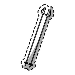 Ski poles icon. Winter sport hobby recreation equipment and activity theme. Isolated design. Vector illustration