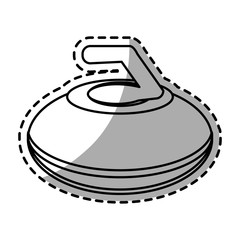 Curling icon. Winter sport hobby recreation equipment and activity theme. Isolated design. Vector illustration