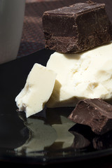 white and dark milk chocolate