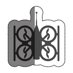 Drone icon. Technology remote aircraft uav spy and robot theme. Isolated design. Vector illustration