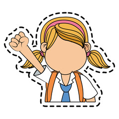 School girl icon. Kid childhood little and people theme. Isolated design. Vector illustration