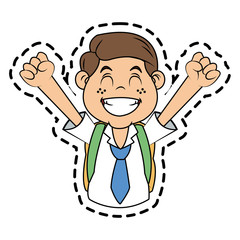 School boy icon. Kid childhood little and people theme. Isolated design. Vector illustration