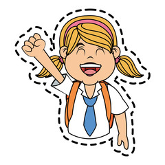 School girl icon. Kid childhood little and people theme. Isolated design. Vector illustration