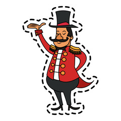 Circus man icon. Carnival fair entertainment and performance theme. Isolated design. Vector illustration