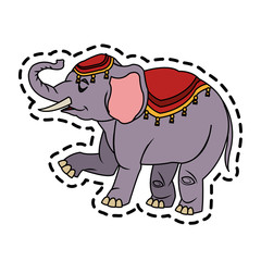 Circus elephant icon. Carnival fair entertainment and performance theme. Isolated design. Vector illustration