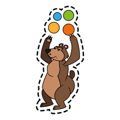 Circus bear icon. Carnival fair entertainment and performance theme. Isolated design. Vector illustration
