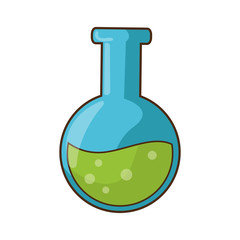 Flask icon. Science laboratory chemistry and research theme. Isolated design. Vector illustration