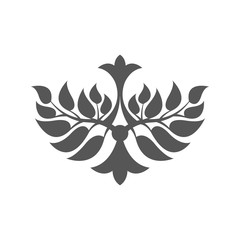 Abstract foliate element.  Deciduous ornament. Pattern.