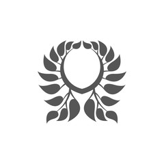 Abstract foliate element.  Deciduous ornament. Pattern.