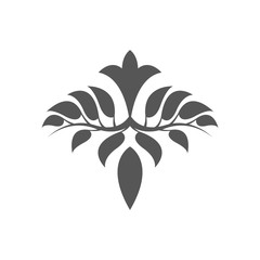 Abstract foliate element.  Deciduous ornament. Pattern.