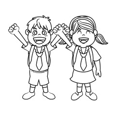 School kids icon. Childhood little and people theme. Isolated design. Vector illustration