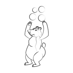 Circus bear icon. Carnival fair entertainment and performance theme. Isolated design. Vector illustration