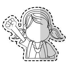 School girl icon. Kid childhood little and people theme. Isolated design. Vector illustration
