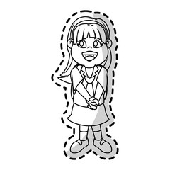 School girl icon. Kid childhood little and people theme. Isolated design. Vector illustration