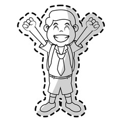 School boy icon. Kid childhood little and people theme. Isolated design. Vector illustration