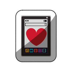 Tablet icon. App media wearable technology and gadget theme. Isolated design. Vector illustration