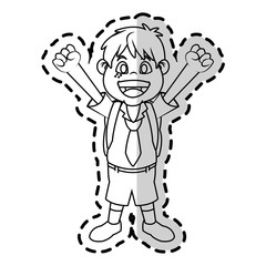 School boy icon. Kid childhood little and people theme. Isolated design. Vector illustration