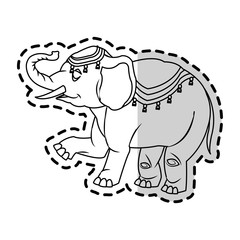 Circus elephant icon. Carnival fair entertainment and performance theme. Isolated design. Vector illustration