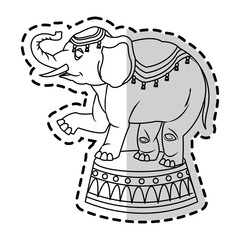 Circus elephant icon. Carnival fair entertainment and performance theme. Isolated design. Vector illustration