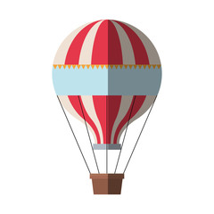 Obraz premium Hot air balloon icon. Transportation adventure freedom and journey theme. Isolated design. Vector illustration